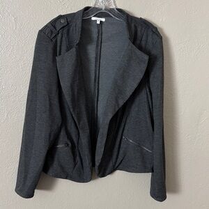 Maurices Jacket Plus Size Blazer Gray Epaulettes Woman's 2X Zip-Pockets